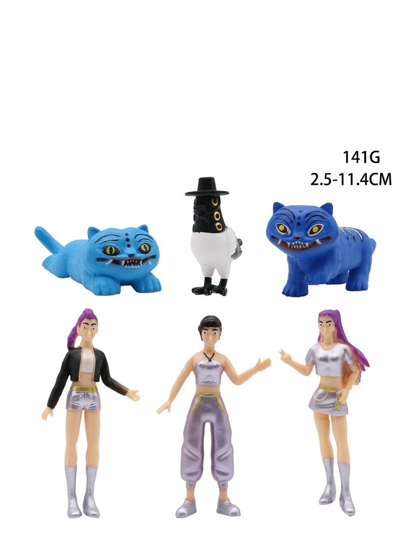 Y&D 6 Pcs kpop hunters Action Figure Toys For Fans  Series Figures Model Birthday Cake Toppers