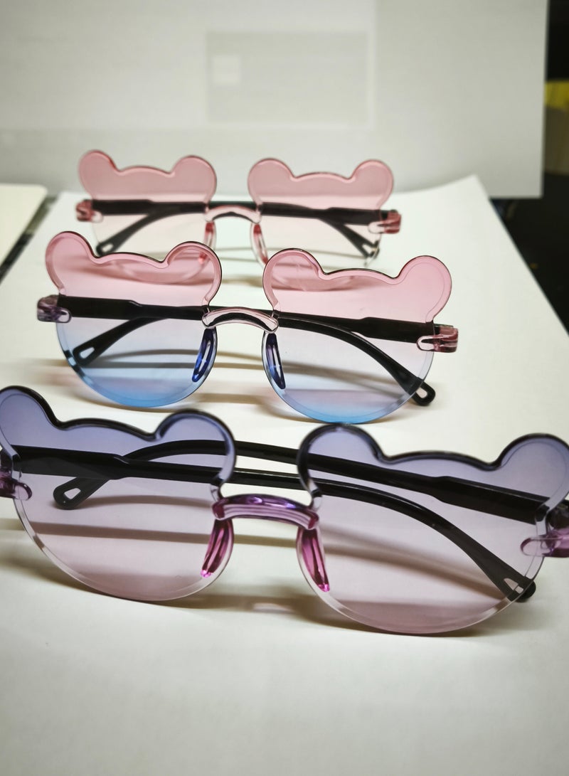 Set of 3 Kids Sunglasses Multicoloured Bear Shaped - Image 2