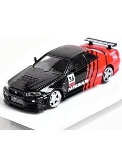 CHE ZHI 1/24 Nissan Skyline Ares GTR R34 Diecast Alloy Sports Car, Pull Back Car with Light and Sound Sports Race Car for Boys Age 3+ Year Old Gifts  - Image 5