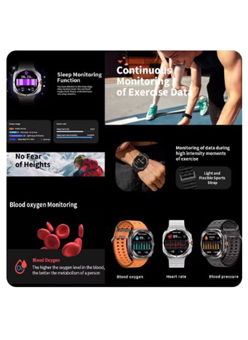 BSNL - BSNL Smartwatch Galaxy Watch 7 Ultra GPS Compass NFC Outdoor Sports Man AMOLED Bluetooth Call IP68 - Black - Image 1