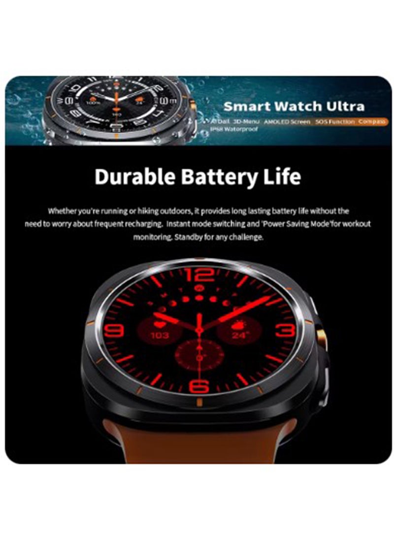 BSNL - BSNL Smartwatch Galaxy Watch 7 Ultra GPS Compass NFC Outdoor Sports Man AMOLED Bluetooth Call IP68 - Black - Image 1