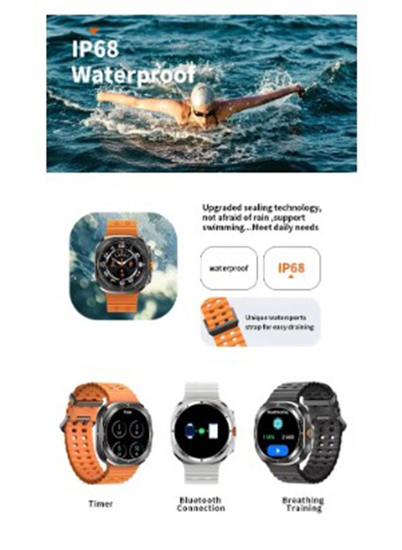 BSNL - BSNL Smartwatch Galaxy Watch 7 Ultra GPS Compass NFC Outdoor Sports Man AMOLED Bluetooth Call IP68 - Black - Image 1