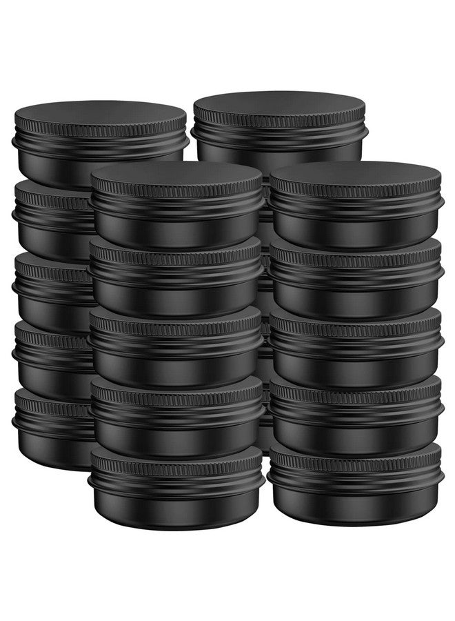 Axe Sickle 20 Pcs 2 Ounce Aluminum Tin Jars Containers Leak Proof Cosmetic Tin Jars Containers Round Screw Lids for Cosmetic, Salves, Balms, Lip Balm or Others, 60mL Black - Image 1