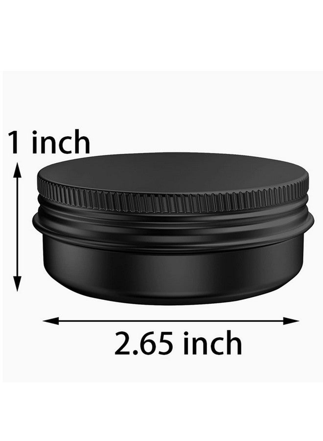 Axe Sickle 20 Pcs 2 Ounce Aluminum Tin Jars Containers Leak Proof Cosmetic Tin Jars Containers Round Screw Lids for Cosmetic, Salves, Balms, Lip Balm or Others, 60mL Black - Image 2