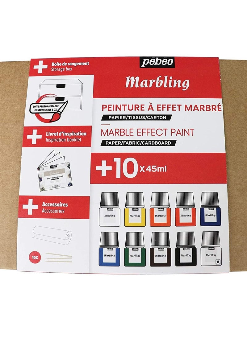 Pebeo - Pebeo Marbling Ink Set Collection  - 10 Colors Assorted 45 ML - Image 1