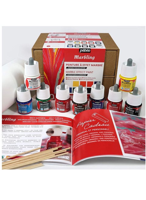 Pebeo Marbling Ink Set Collection  - 10 Colors Assorted 45 ML
