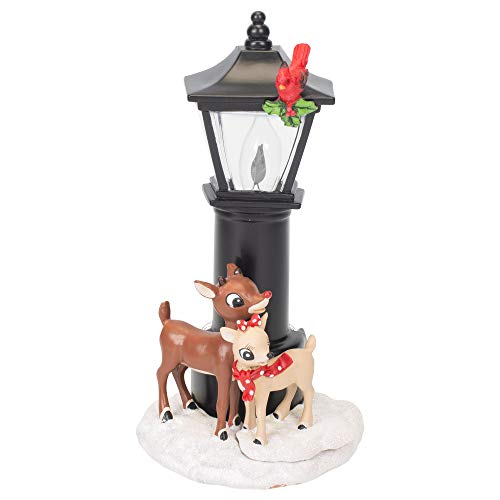Roman Rudolph and Clarice By Lamppost 725 Inch Resin Stone Flickering Night Light - Image 1