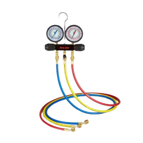 CPS MT2H7P5 Piston Series 2-valve Manifold and Gauge Set | 1/4" SAE Fittings, 2.5” Gauges | Durable Aluminum Construction for HVAC/R Applications - Image 2