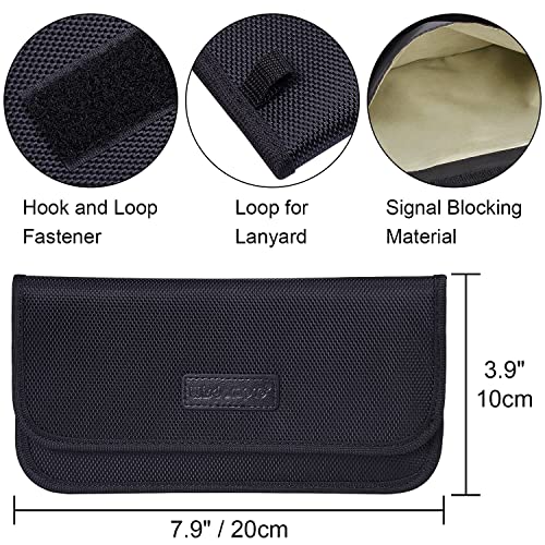 Wisdompro Faraday Bag, RFID Signal Blocking Bag Shielding Cage Pouch Wallet Case for Cell Phone Privacy Protection and Car Key FOB, Anti-Tracking, Anti-Spying Case Blocker - Black - Image 3