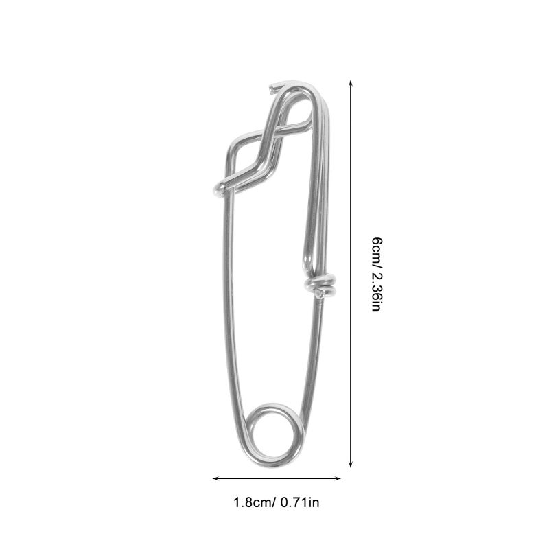 Stainless Steel Closed Eye Snap Clips 12pcs High Strength Anti Rust for Sea Fishing - Image 3