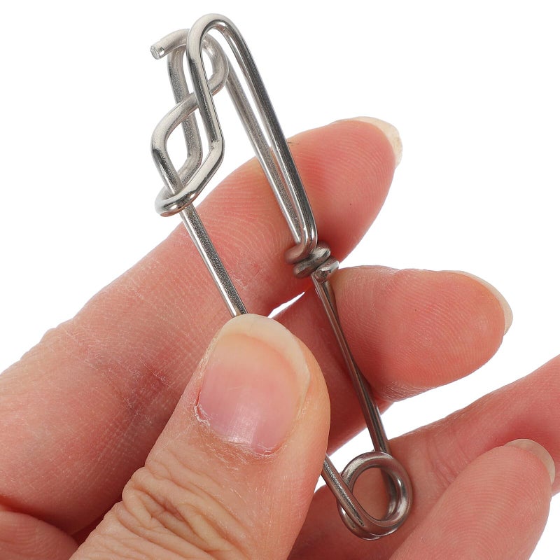 Stainless Steel Closed Eye Snap Clips 12pcs High Strength Anti Rust for Sea Fishing - Image 4