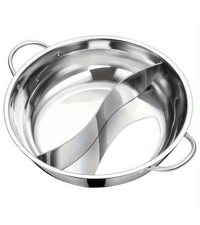 Thickened Stainless Steel Swan Pot 1pc For Simultaneous Cooking Two Different Flavors - Image 1
