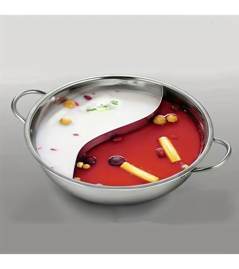 Thickened Stainless Steel Swan Pot 1pc For Simultaneous Cooking Two Different Flavors - Image 2
