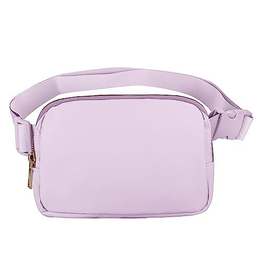 VOROLO Fanny Pack For Women And Men Crossbody Bag Belt Bag with Adjustable Strap Graduation Gifts Light Purple - Image 1