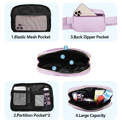 VOROLO Fanny Pack For Women And Men Crossbody Bag Belt Bag with Adjustable Strap Graduation Gifts Light Purple - Image 3