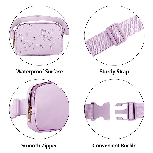 VOROLO Fanny Pack For Women And Men Crossbody Bag Belt Bag with Adjustable Strap Graduation Gifts Light Purple - Image 4