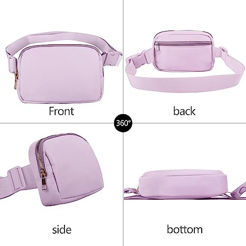 VOROLO Fanny Pack For Women And Men Crossbody Bag Belt Bag with Adjustable Strap Graduation Gifts Light Purple - Image 2