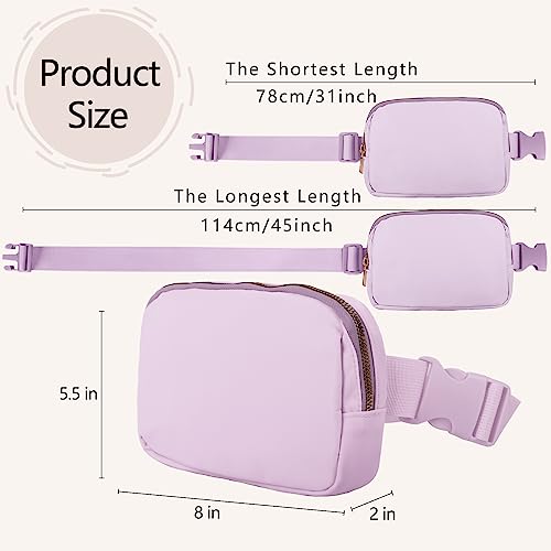 VOROLO Fanny Pack For Women And Men Crossbody Bag Belt Bag with Adjustable Strap Graduation Gifts Light Purple - Image 5