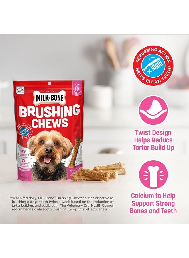 Milk-Bone Original Brushing Chews, 18 Mini Daily Dental Dog Treats (Pack of 5) Scrubbing Action Helps Clean Teeth - Image 2