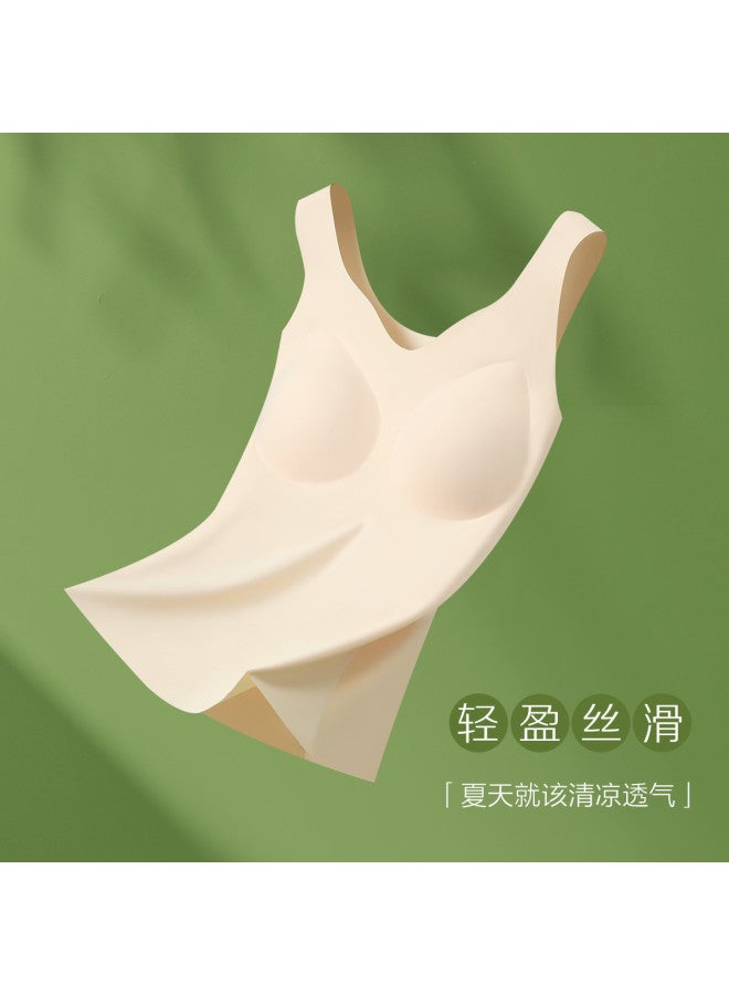 Red Bean قميص بدون خياطة مع حمالة صدر مبطنة مدمجة - سترة حريرية قابلة للتنفس لصيف، يمكن ارتداؤها كملابس خارجية - Image 3