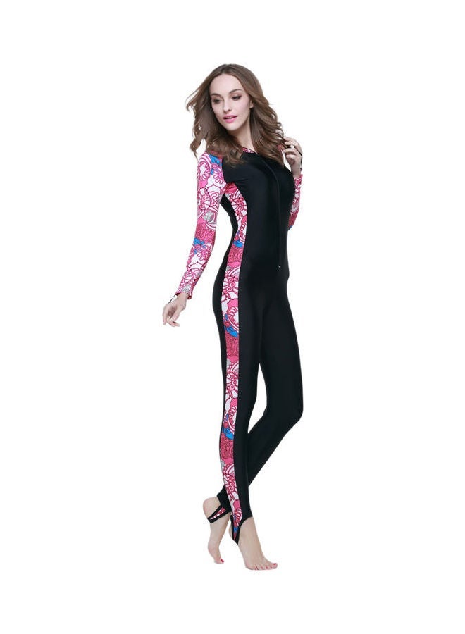 NIBEMINENT Zipper Closure Long Sleeve Contrast Printing One Piece Swimsuit Multicolour - Image 3