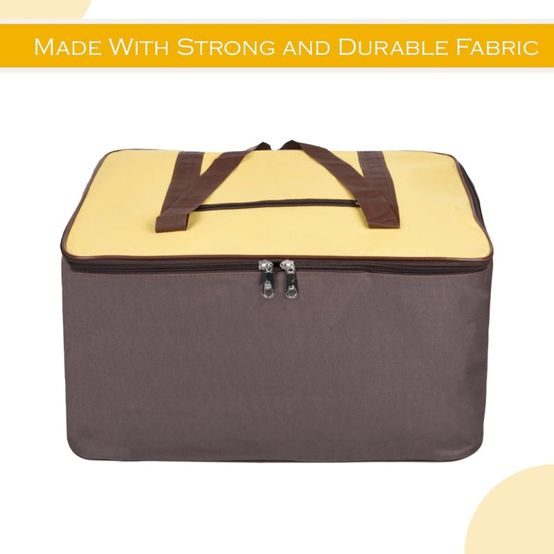 Urbane Home Urbane Home Pack of 3 UnderBed Storage Bags for Clothes Winter Wrapup Storage Cover for Bedding Blanket Bedsheet Organizer Yellow Brown  - Image 2