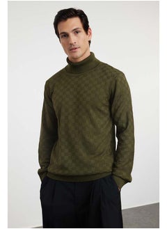 Khaki Slim Fit Turtleneck Plaid / Checked Knitwear Sweater TMNAW20VK0004 - pzsku/Z70E5980B5C660026D015Z/45/_/1737375608/5dbcfff1-d61a-4369-b3e2-5305b7c2834c