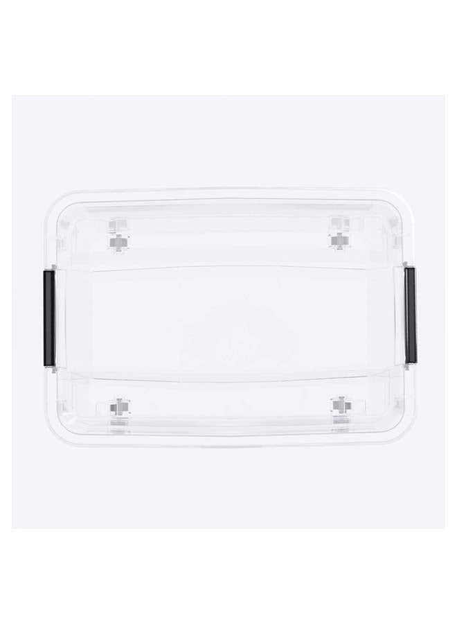 Marcolo Storage Box 55L Set of 4 Transparent Plastic Organizer Boxes with Lids Multipurpose Home Storage Containers - Image 3