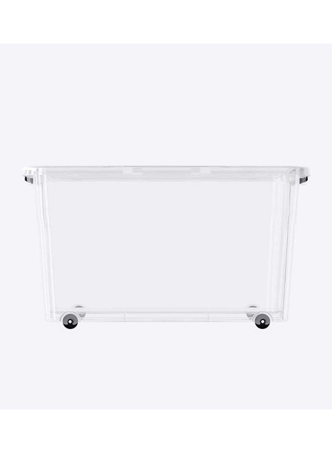 Marcolo Storage Box 55L Set of 4 Transparent Plastic Organizer Boxes with Lids Multipurpose Home Storage Containers - Image 4