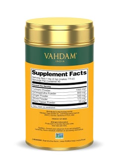 VAHDAM , Golden Milk Powder/Turmeric Ashwagandha Latte Mix (40 Cups) 3.53oz/100g | Caffeine-Free, Non GMO, Gluten Free | Brew Hot/Iced Tea Or Turmeric Latte  - Image 2