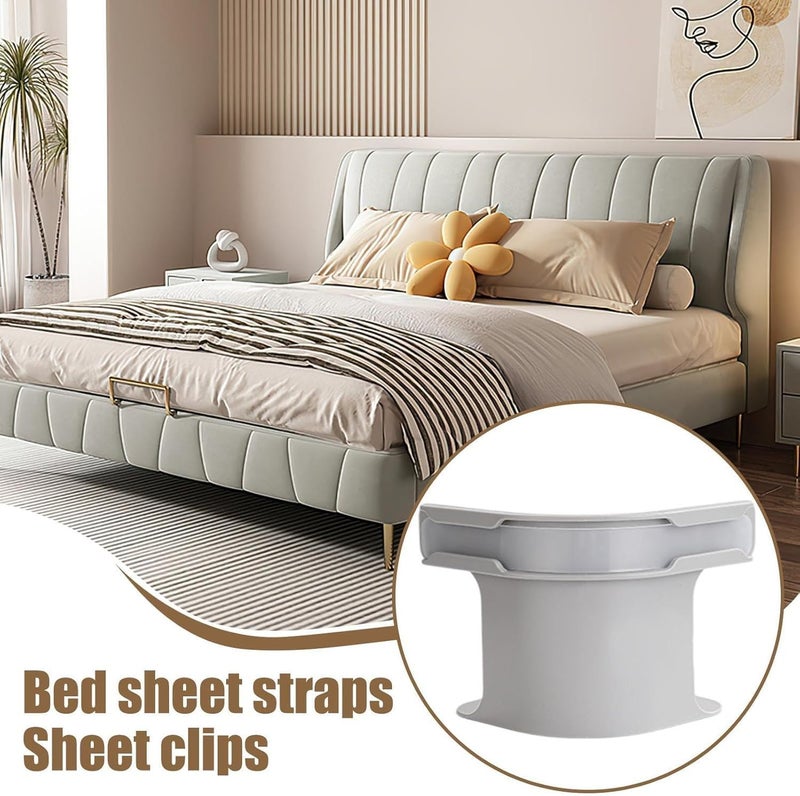 Bed Sheet Fastener Set, 4 Pcs Strong Tension Clips to Prevent Slip, Adjustable Elastic Holders, Easy to Install, Suitable for All Mattress Sizes** - Image 5