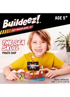 Creativity for Kids Creativity for Kids Buildeez! Easy Wooden Model Set: Pirate Ship, Sea Skull - DIY Arts & Crafts Kit, STEM Toys and Gift for Kids, Boat Toys for Boys Ages 5-8+  - Image 2
