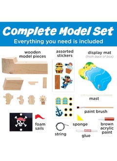 Creativity for Kids Creativity for Kids Buildeez! Easy Wooden Model Set: Pirate Ship, Sea Skull - DIY Arts & Crafts Kit, STEM Toys and Gift for Kids, Boat Toys for Boys Ages 5-8+  - Image 3