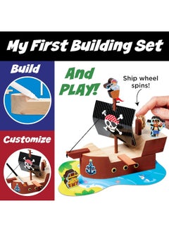Creativity for Kids Creativity for Kids Buildeez! Easy Wooden Model Set: Pirate Ship, Sea Skull - DIY Arts & Crafts Kit, STEM Toys and Gift for Kids, Boat Toys for Boys Ages 5-8+  - Image 4