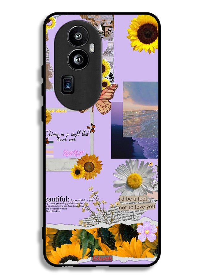 Tolwak Oppo Reno10 Pro Plus Protective Case Cover Beautiful Sunflower Stickers - Image 1