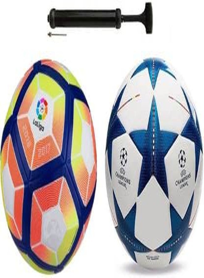 WIKIGO New Lalinga + Bluestar Football Combo with Durable Air Pump Football Kit - Image 1