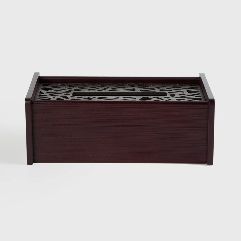 Home Centre Oakland Brown Wooden Laser Cut Tissue Holder - Image 2