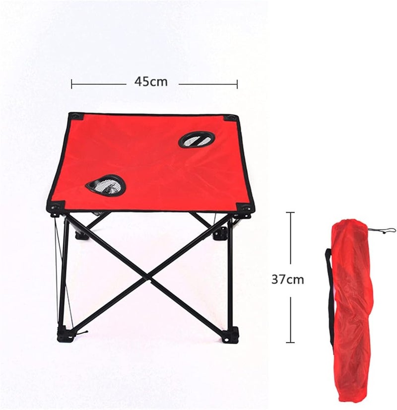 Bahels Folding Table Folding Table Waterproof Canvas Beach Table For Outside With 2 Cup Holders & Bags For Camping Portable Camping Table Folding Picnic Tables Portable Folding Camping Table (Color - Image 2