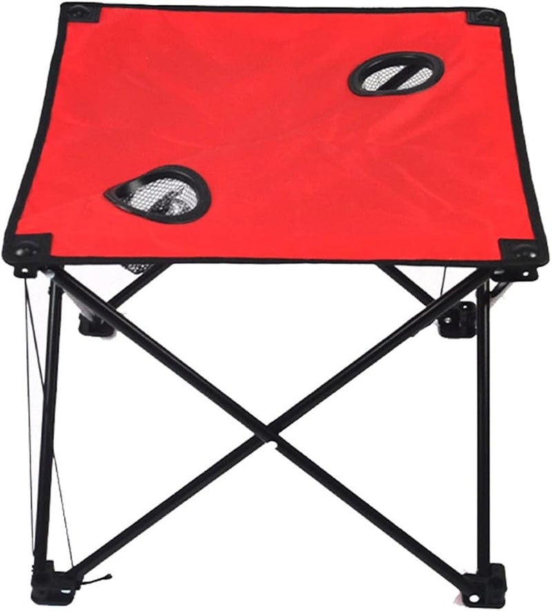 Bahels Folding Table Folding Table Waterproof Canvas Beach Table For Outside With 2 Cup Holders & Bags For Camping Portable Camping Table Folding Picnic Tables Portable Folding Camping Table (Color - Image 1