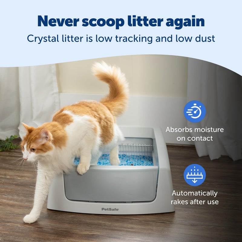 PetSafe نظام صندوق فضلات القطط الأوتوماتيكي PetSafe ScoopFree Crystal Classic - تحكم متقدم في الروائح يشمل صينية فضلات كريستالية قابلة للتخلص منها لمدة تصل إلى 30 يومًا من التنظيف بدون استخدام اليدين - Image 5
