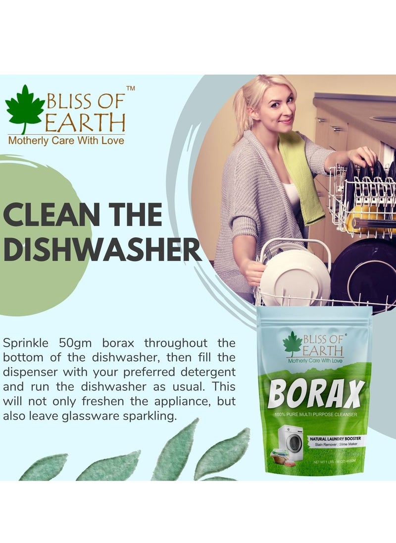 BLISS OF EARTH Bliss of Earth American Borax Detergent Booster Powder Slime Activator Multipurpose Cleaning & Stain Remover Powder Ant Killer 100% Pure Natural Sodium Borate Powder 2x453gm  - Image 4