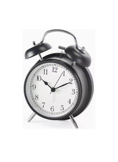 Alarm Clock for Heavy Sleepers Bedrooms, Analog Alarm Clock with Twin Bell Black