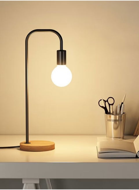 Wooden Table Lamp Bedroom Modern Night Stand Lights Modern Small Desk Lamp For Work Gaming And Study