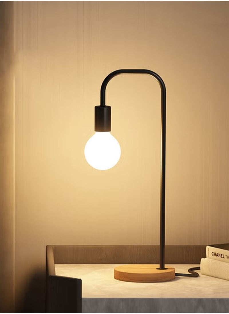 Wooden Table Lamp Bedroom Modern Night Stand Lights Modern Small Desk Lamp For Work Gaming And Study