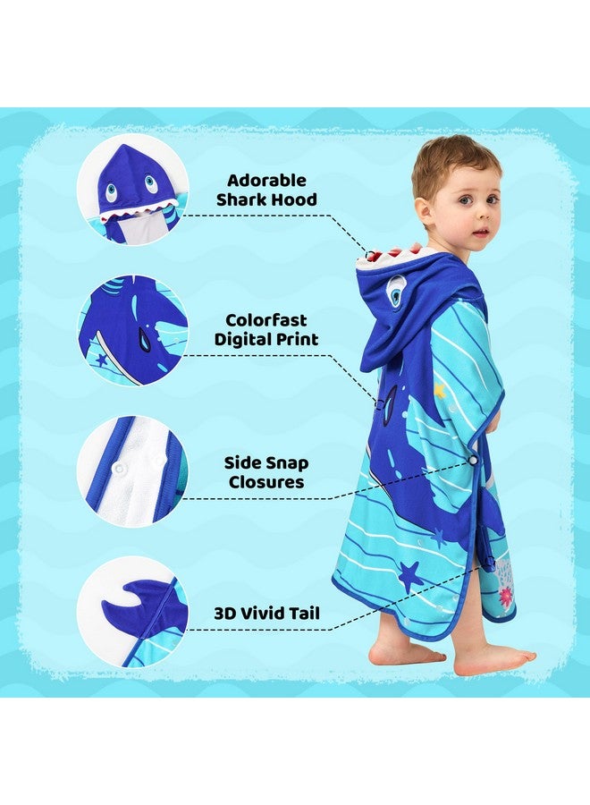 LOLANTA Hooded Towel for Kids Lightweight Swim Poncho Bath Pool Beach Toddler Towels Shark Towel Baby Gifts (Shark, 1-3T) - Image 3