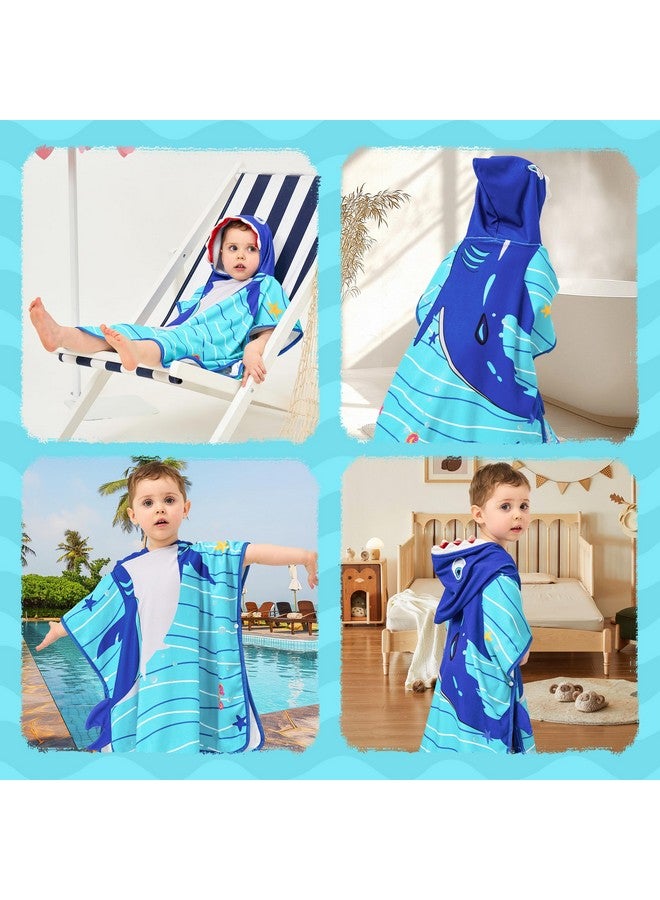 LOLANTA Hooded Towel for Kids Lightweight Swim Poncho Bath Pool Beach Toddler Towels Shark Towel Baby Gifts (Shark, 1-3T) - Image 2