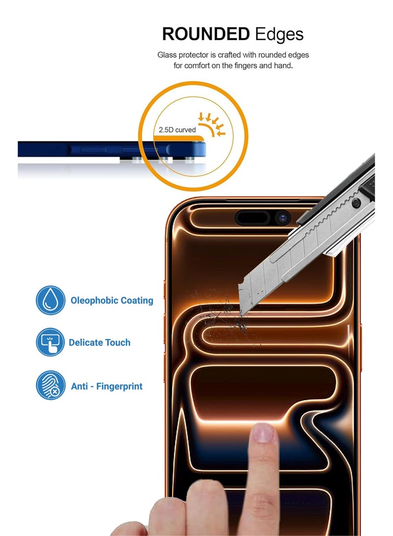 BYTER حماية شاشة عالية الدقة لجهاز آبل آيفون 17 برو ماكس زجاج نانو مرن / زجاج مقسى صلابة فائقة / لاصق كامل من الحافة إلى الحافة زجاج مضاد للكسر لجهاز آبل آيفون 17 برو ماكس - Image 2