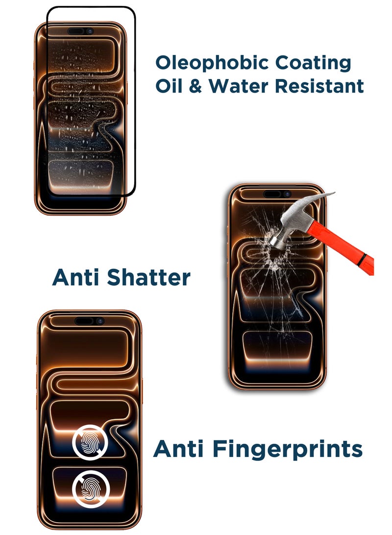 BYTER حماية شاشة عالية الدقة لجهاز آبل آيفون 17 برو ماكس زجاج نانو مرن / زجاج مقسى صلابة فائقة / لاصق كامل من الحافة إلى الحافة زجاج مضاد للكسر لجهاز آبل آيفون 17 برو ماكس - Image 4