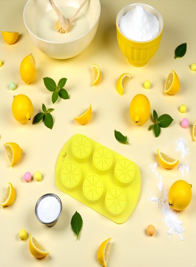 SelHeng 2Pcs Fruit Shaped Silicone Molds, 3D Lemon Fondant Mold Chocolate Candy Biscuit Sugar Baking Mold for Cake Cupcake Dessert Candle Decoration Suitable for Making Chocolates, Jellies,Candy Making - Image 2