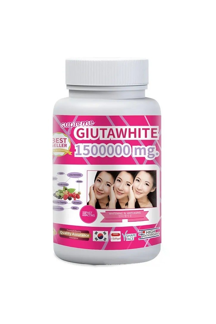 Supreme Gluta Supreme Gluta White Glutathione 1500000mg Capsules | Natural Antioxidant Supplement for Complexion & Wellness  - Image 1